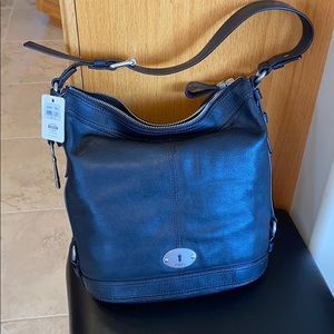 Fossil Black Leather Brand New Shoulder Bag 🖤